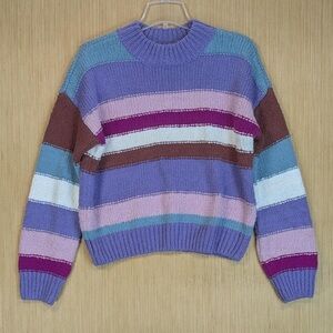 BB Dakota Multicolor Striped Crew Neck Sweater